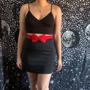 Black Skirt with Red Bow